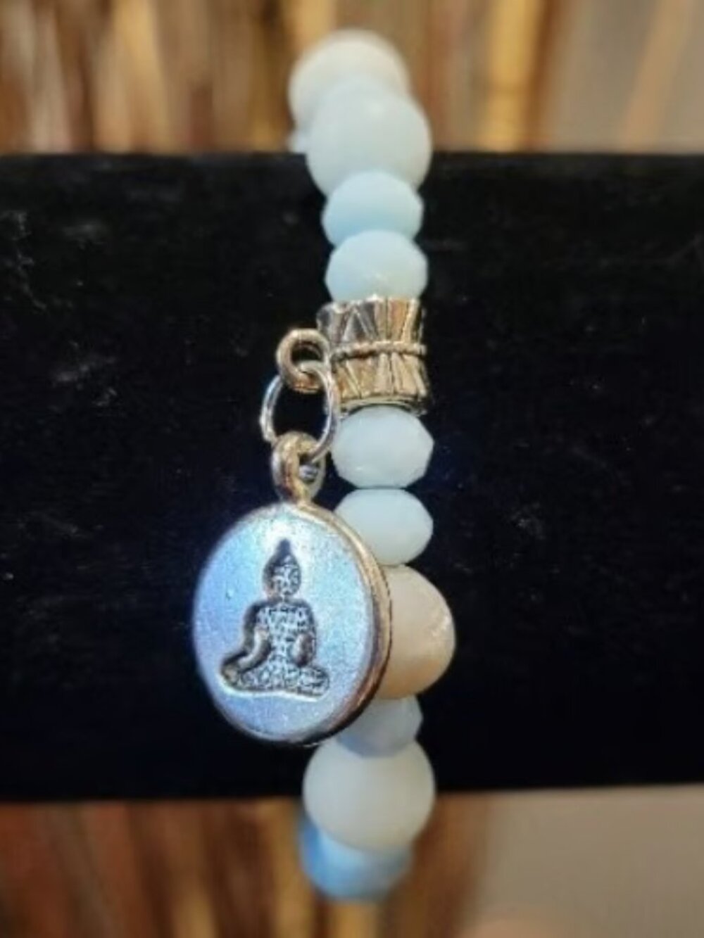 Pale Marine Beaded Wrist Wraps with Charms